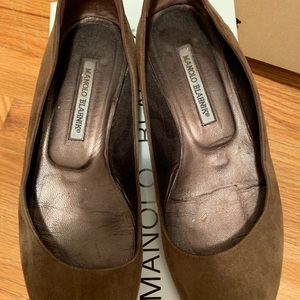 Manolo Blahnik Suede Ballerina flats